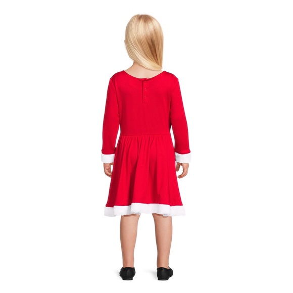 NEW Holiday Toddler Girls' Santa Dress with Hat, 2-Piece - Picture 3 of 7